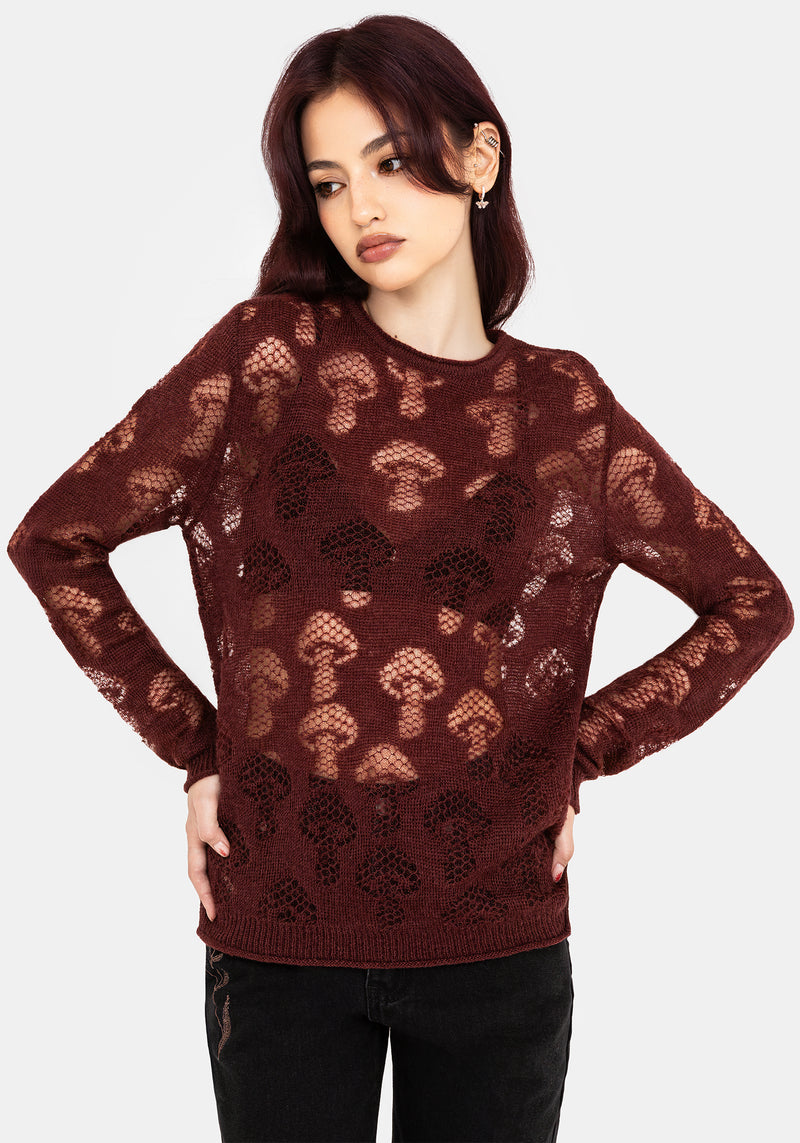 Harriet Lurex Mushroom Detail Knit Sweater