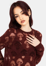 Harriet Lurex Mushroom Detail Knit Sweater