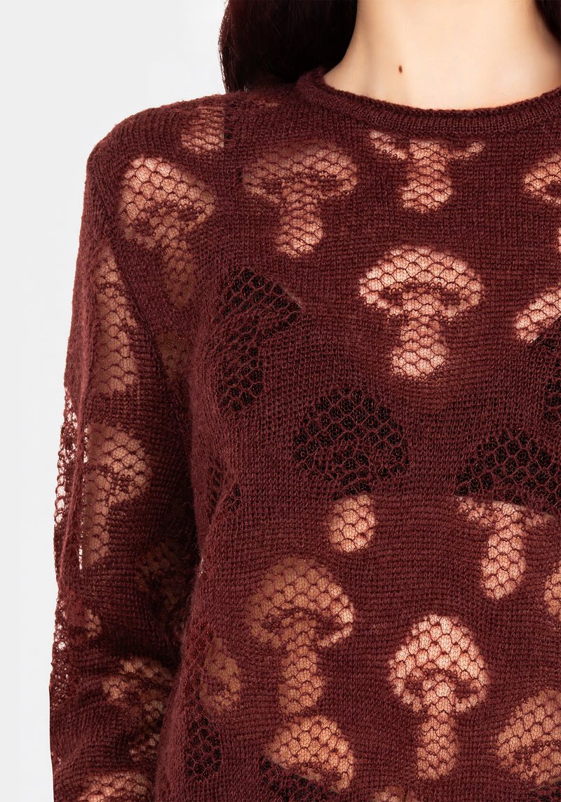 Harriet Lurex Mushroom Detail Knit Sweater
