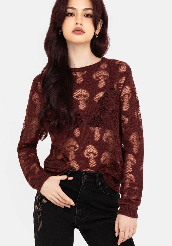 Harriet Lurex Mushroom Detail Knit Sweater