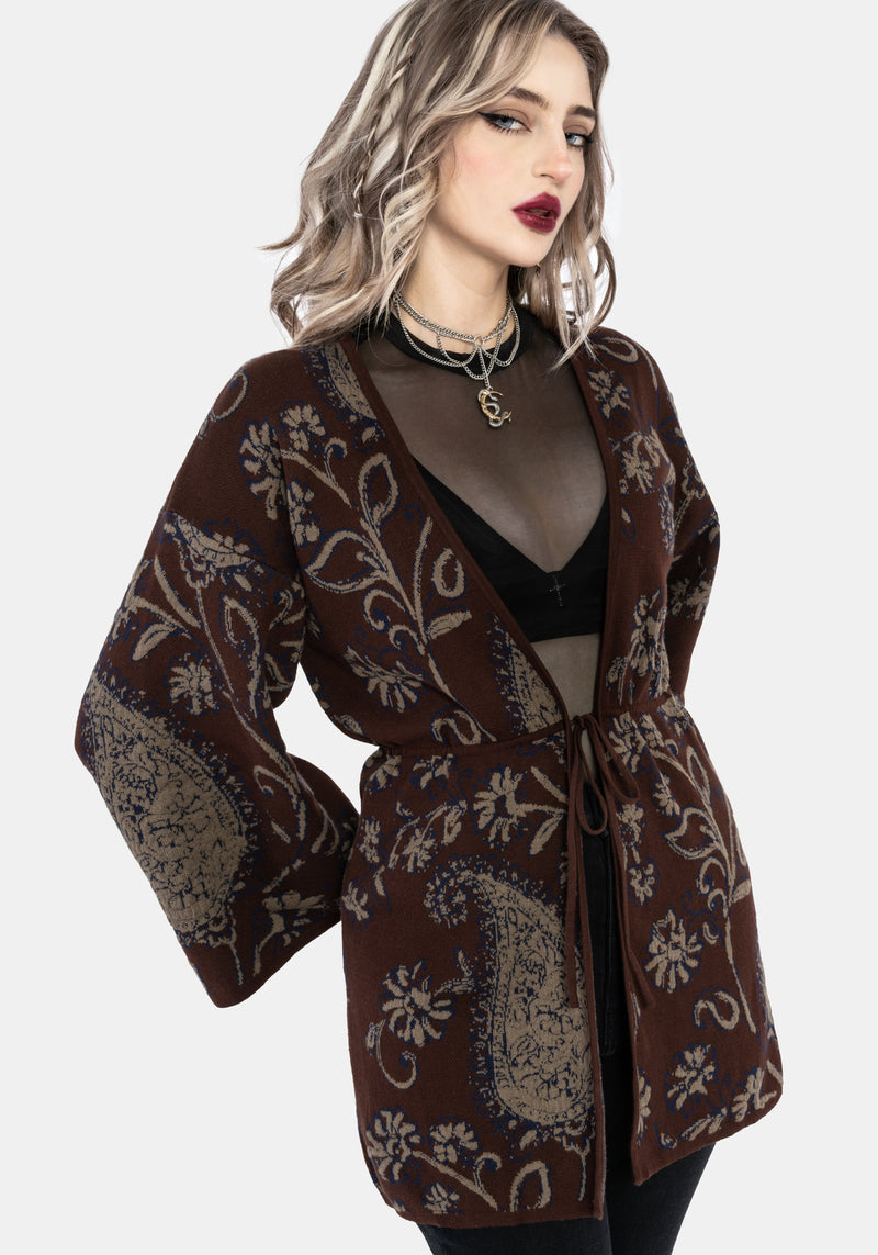 Gillian Cotton Paisley Knit Kimono – Disturbia