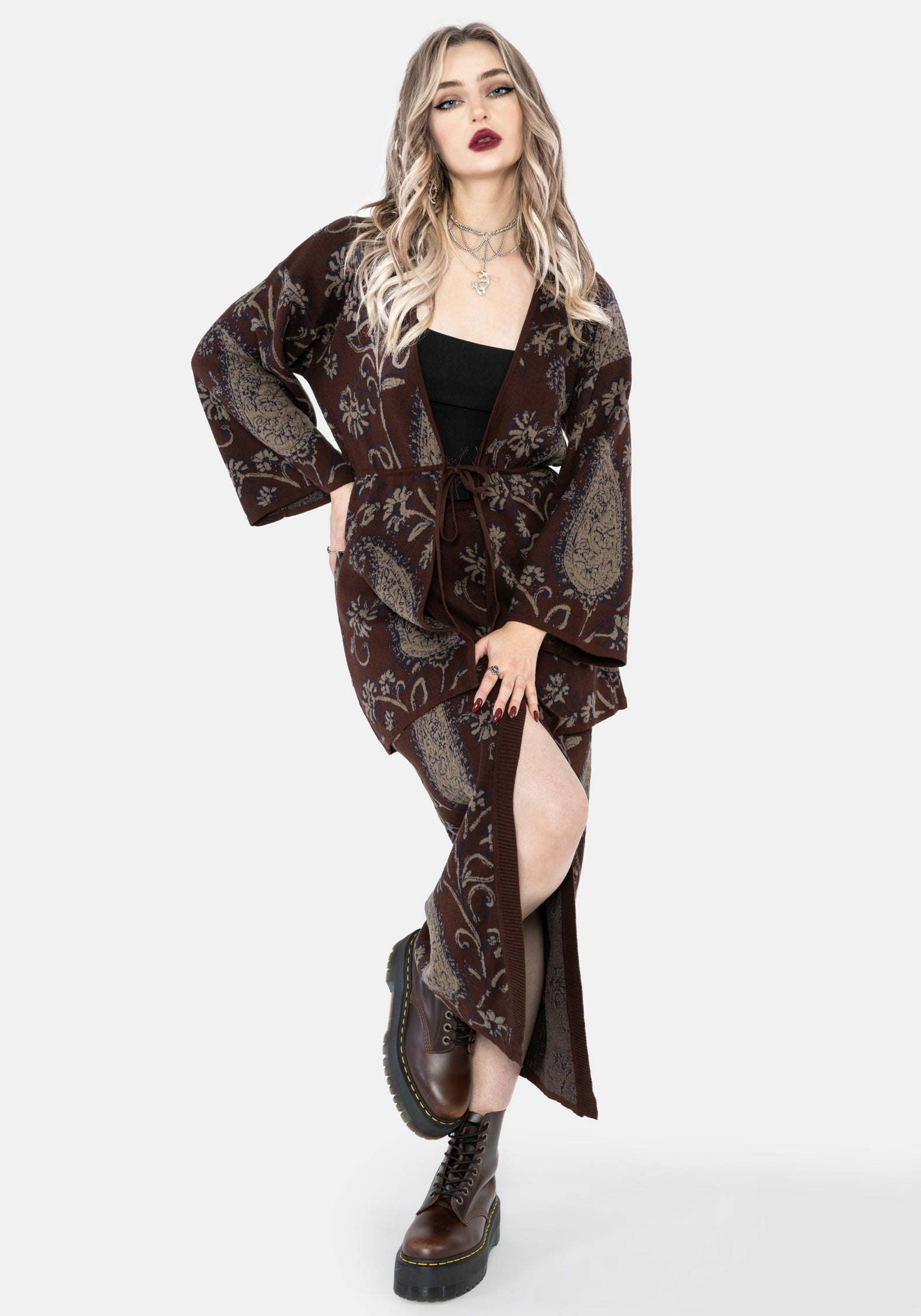 Gillian Cotton Paisley Knit Kimono – Disturbia