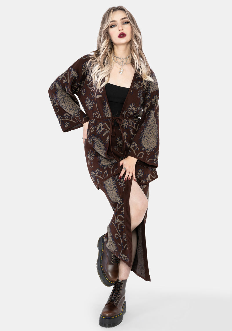 Gillian Cotton Paisley Knit Kimono – Disturbia