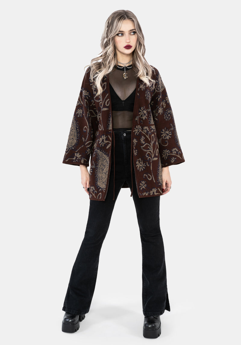 Gillian Cotton Paisley Knit Kimono – Disturbia