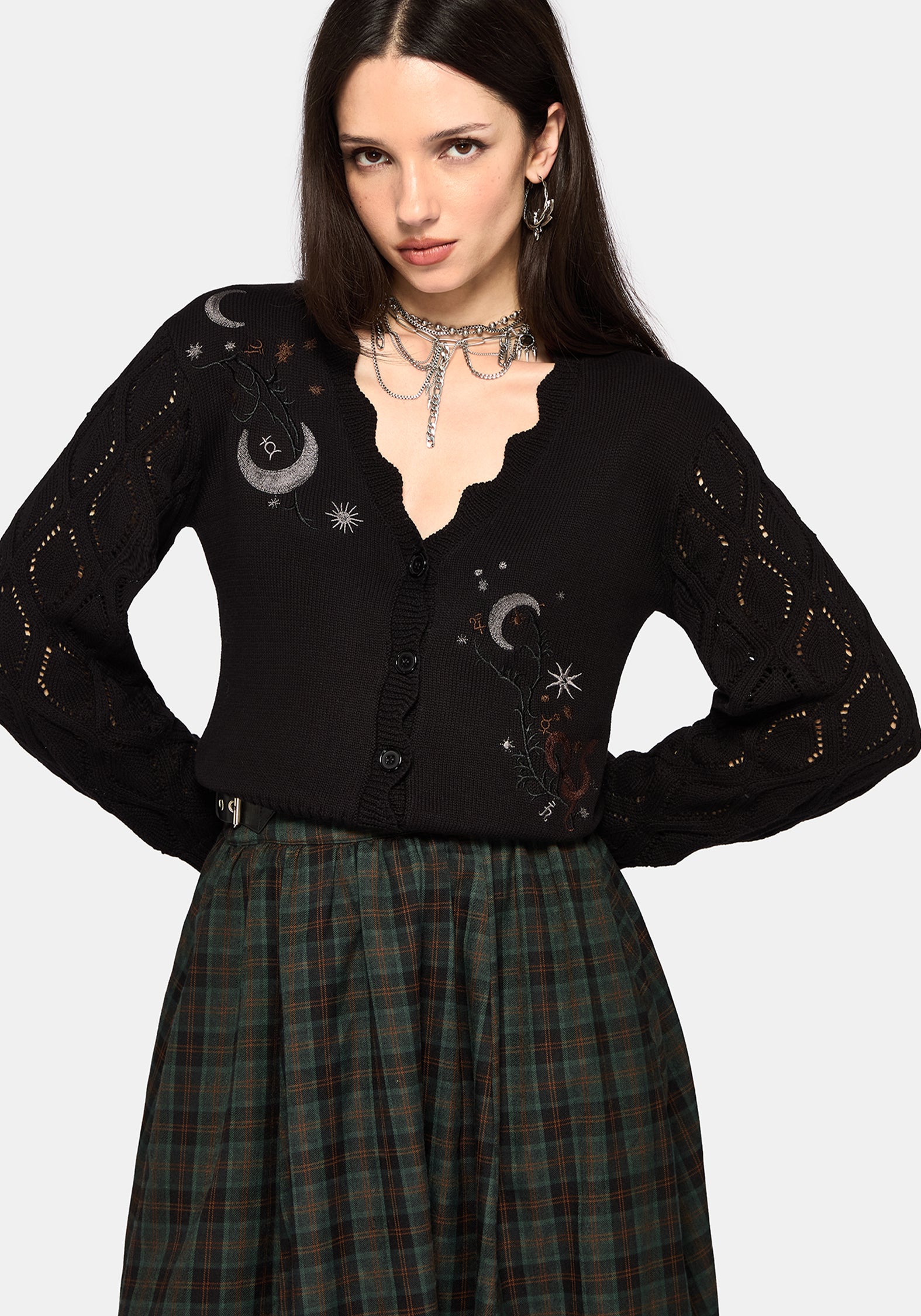 Lumi Celestial Embroidered Knit Cardigan – Disturbia