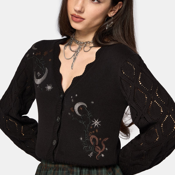 Lumi Celestial Embroidered Knit Cardigan – Disturbia