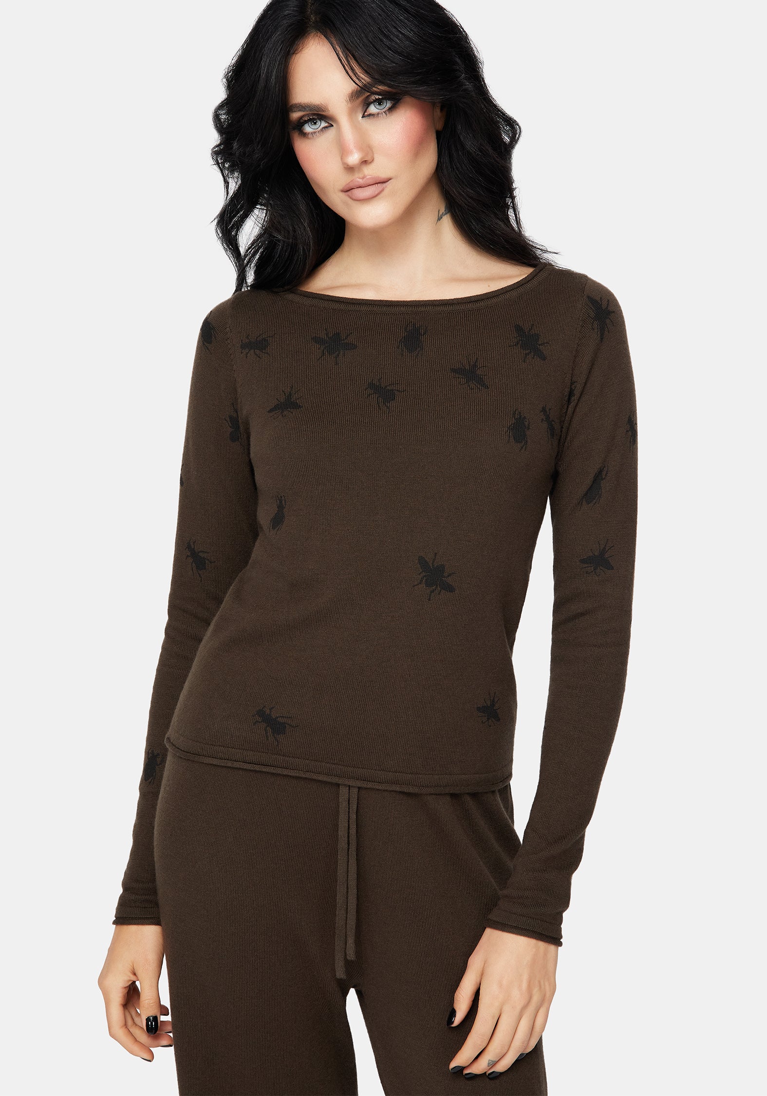 Bug Top Bra Mythidra Bug Printed Lounge Knit Top – Disturbia
