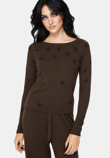 Mythidra Bug Printed Lounge Knit Top