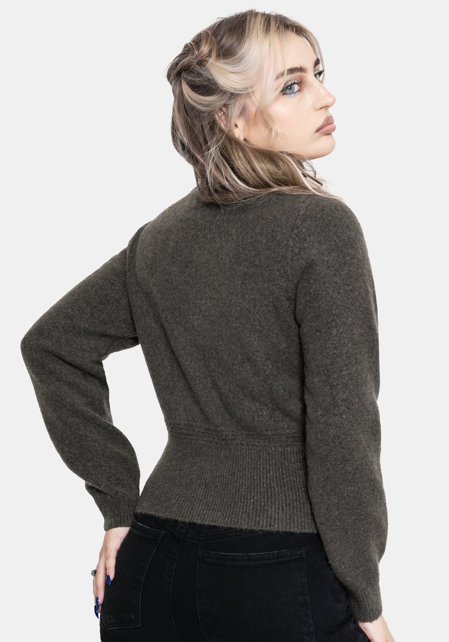 Hexborn Baba Yaga V Neck Embroidered Knit Cardigan