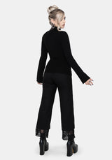 Torquil Bodice Lace Ribbed Knit Jumper