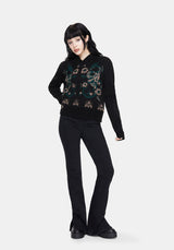 Aura Dragon Jacquard Collar Knit Sweater