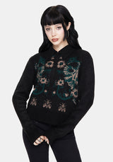 Aura Dragon Jacquard Collar Knit Sweater