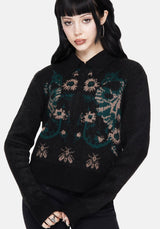 Aura Dragon Jacquard Collar Knit Sweater