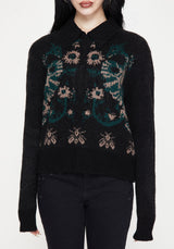 Aura Dragon Jacquard Collar Knit Sweater