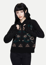 Aura Dragon Jacquard Collar Knit Sweater