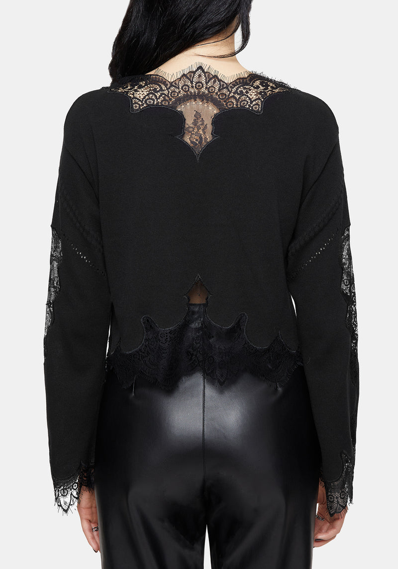 Stormwoken Pointelle Lace Detail Knit Sweater – Disturbia