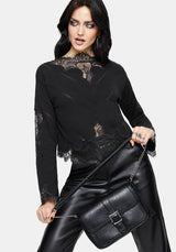 Stormwoken Pointelle Lace Detail Knit Sweater