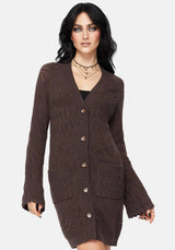 Cadmium Chunky Ribbed Longline Cardigan