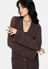 Cadmium Chunky Ribbed Longline Cardigan