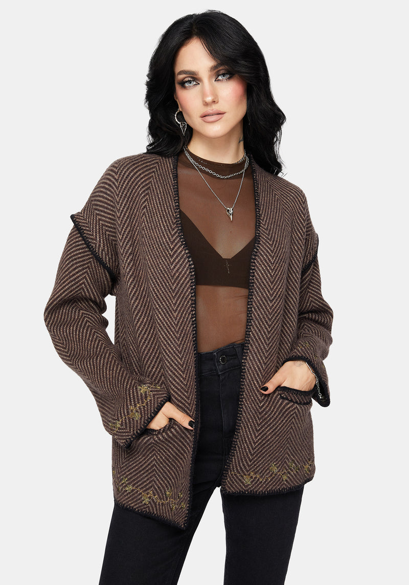 Maraea Belted Herringbone Coatigan