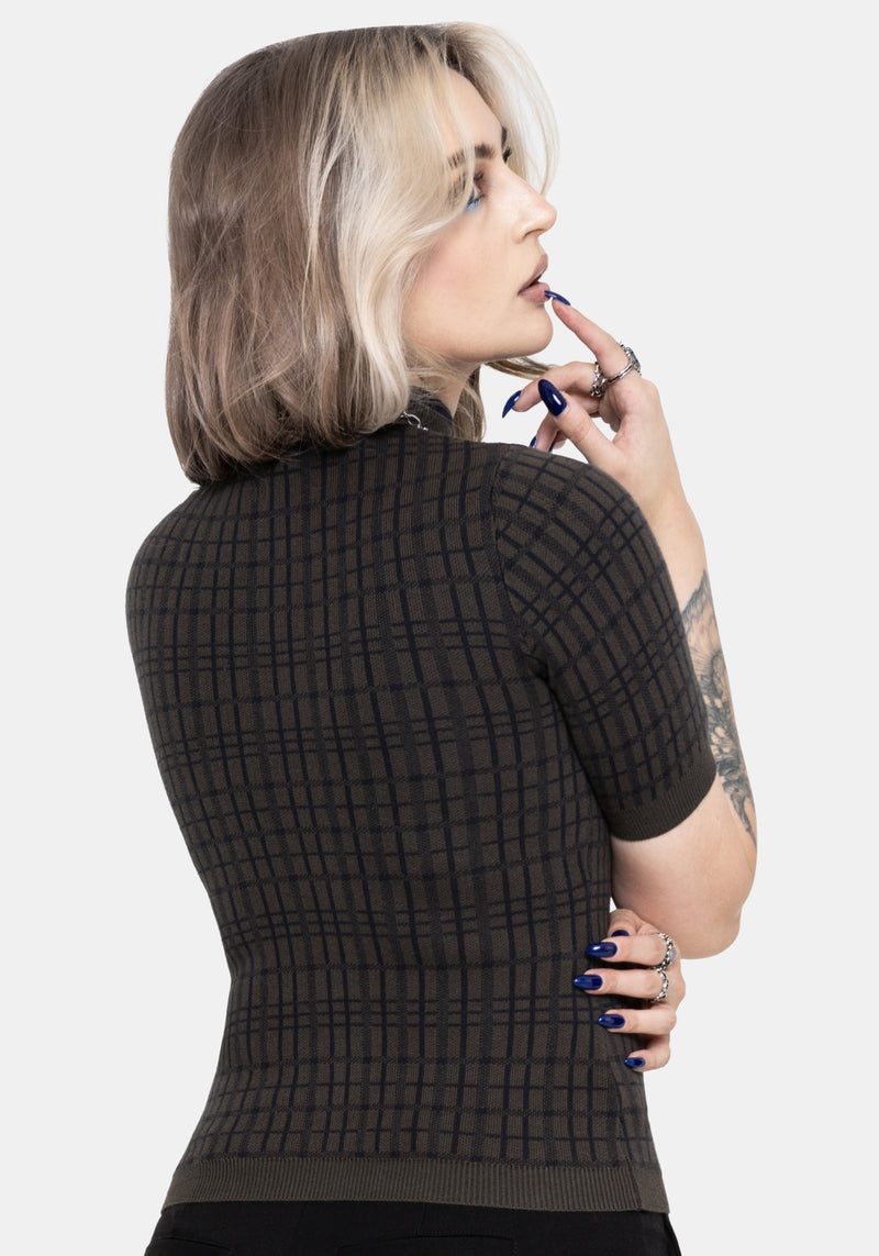 Glenna Check Knit Top – Disturbia