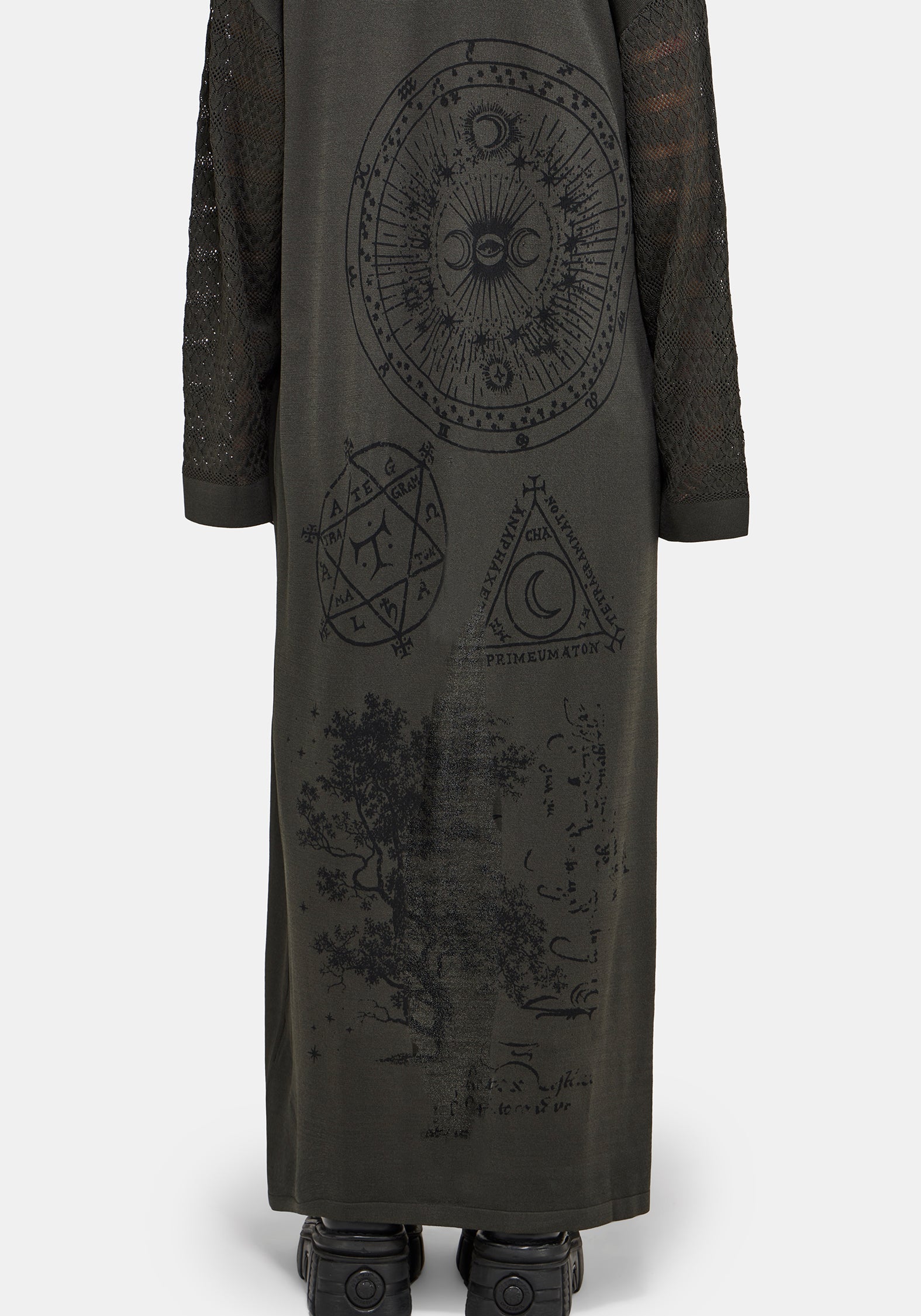 Evander Cosmic Astrology Lightweight Longline Cardigan S