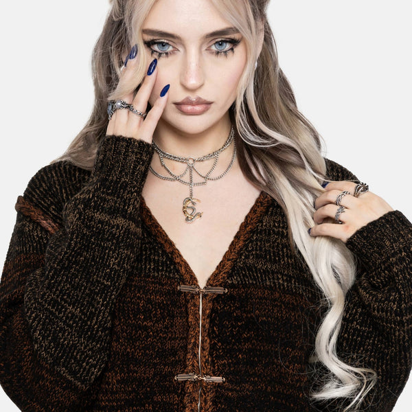 Shae Feather Clasp Knit Cardigan – Disturbia