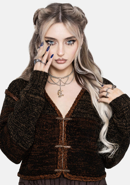 Shae Feather Clasp Knit Cardigan – Disturbia