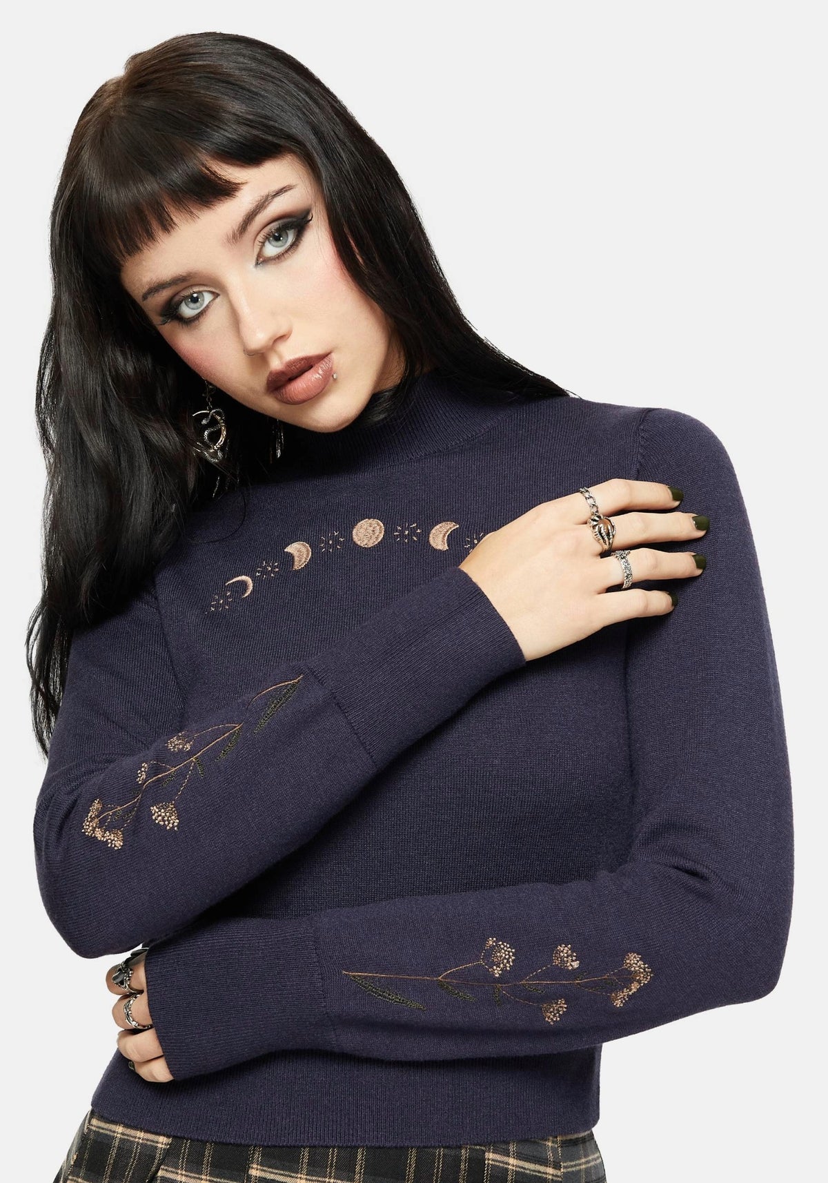 Griffinfly Embroidered Knit Sweater