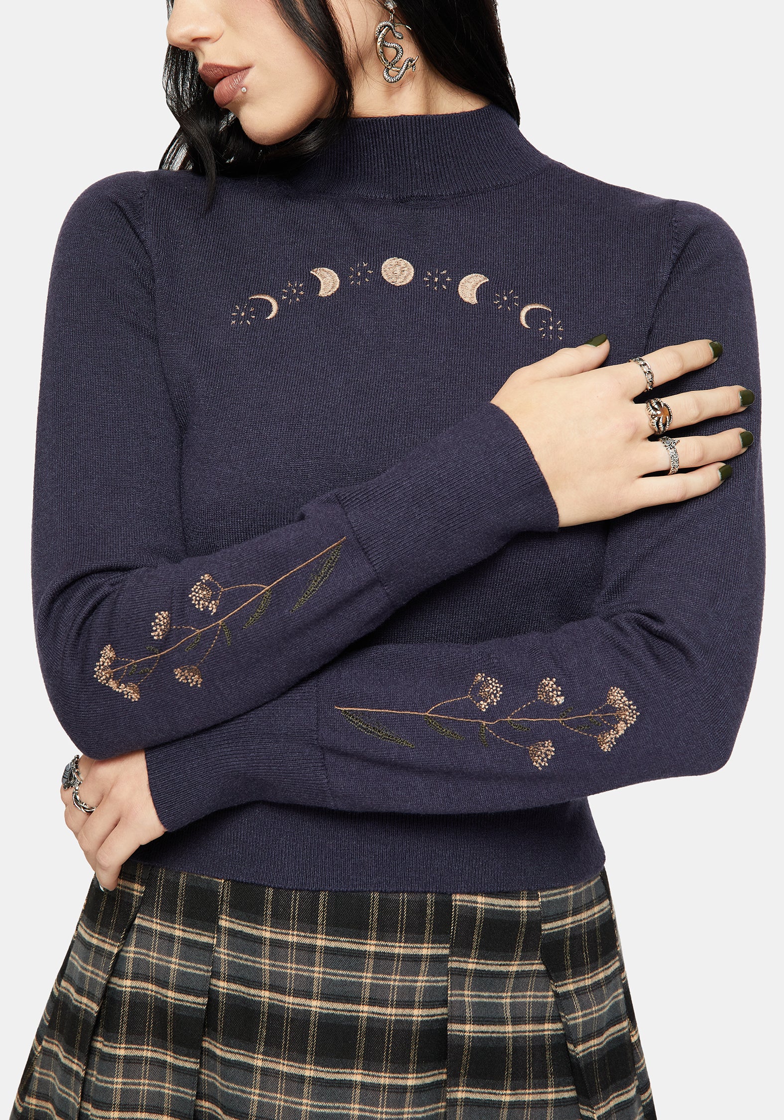 Griffinfly Embroidered Knit Sweater