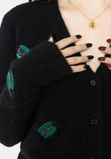 Lament Beaded Bug Embellished Knit Cardigan