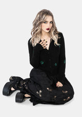 Lament Beaded Bug Embellished Knit Cardigan