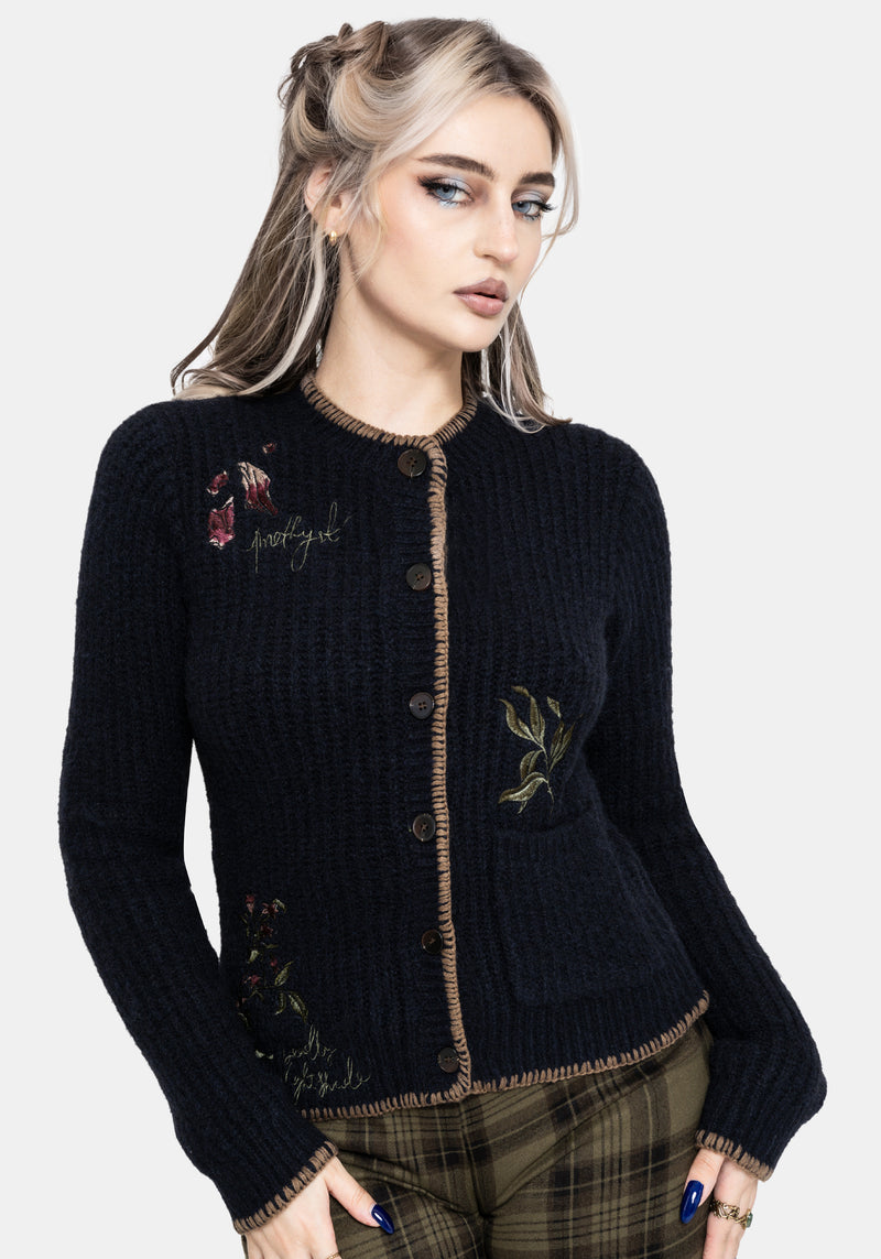 Ame Embroidered Blanket Stitch Cardigan – Disturbia