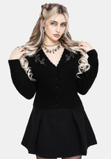 Rime Embroidered V-Neck Fitted Cardigan