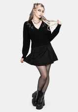 Rime Embroidered V-Neck Fitted Cardigan