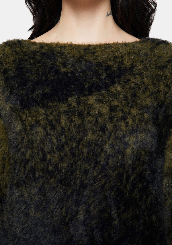 Maple Tie Dye Knit Sweater - Green