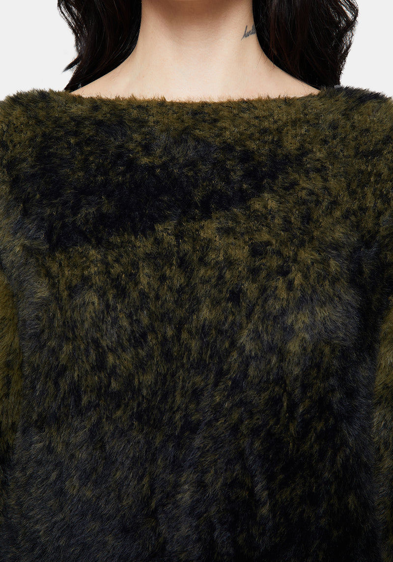 Maple Tie Dye Knit Sweater - Green