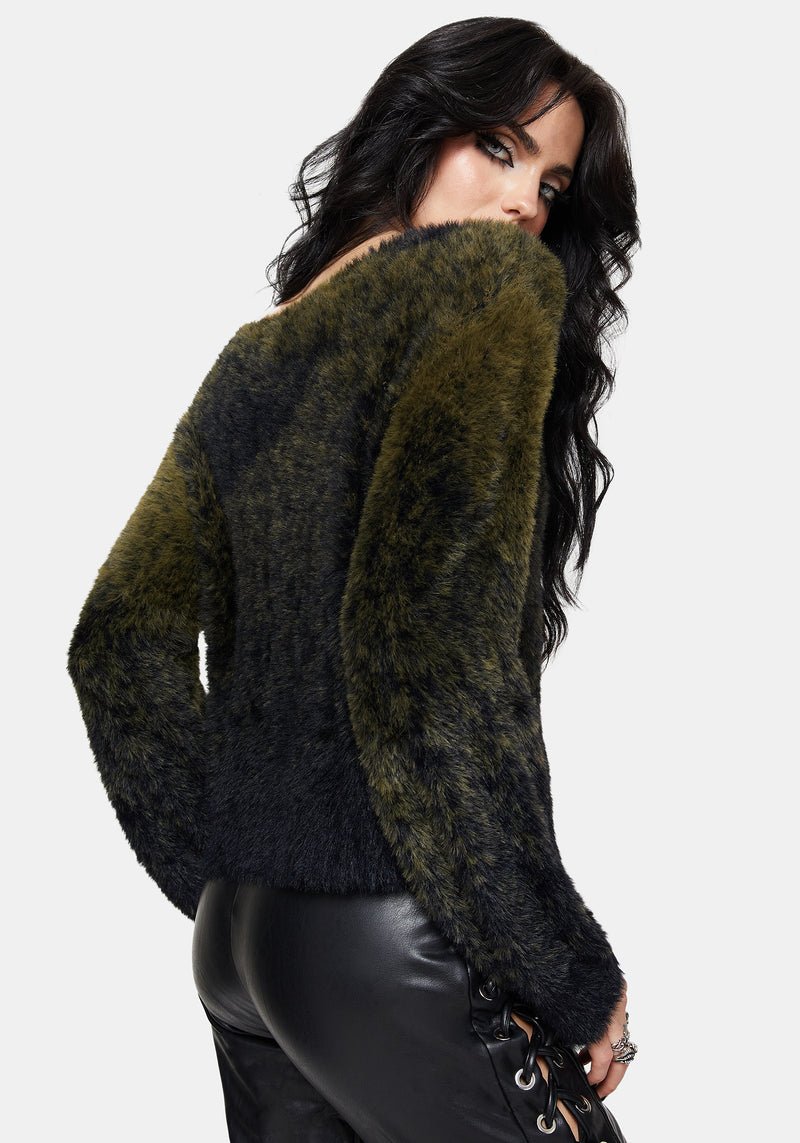 Maple Tie Dye Knit Sweater - Green