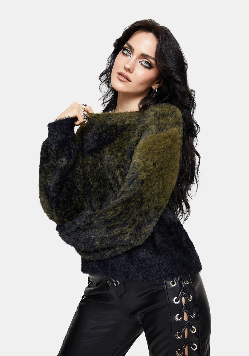 Maple Tie Dye Knit Sweater - Green