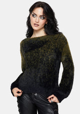 Maple Tie Dye Knit Sweater - Green