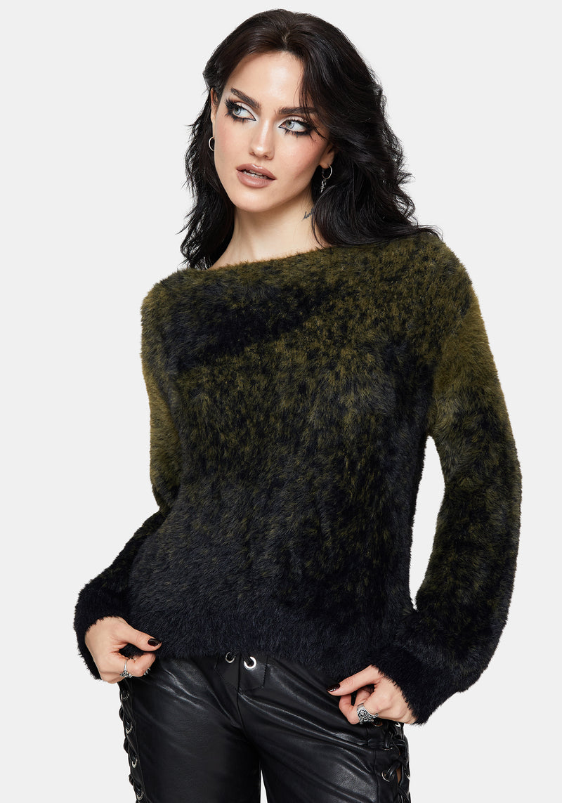 Maple Tie Dye Knit Sweater - Green