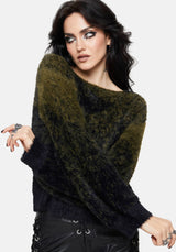 Maple Tie Dye Knit Sweater - Green