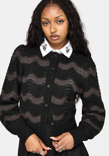 Nave Inverted Stripe Knit Cardigan – Disturbia