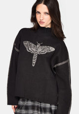 Mourn Moth Blanket Stitch Knit Sweater
