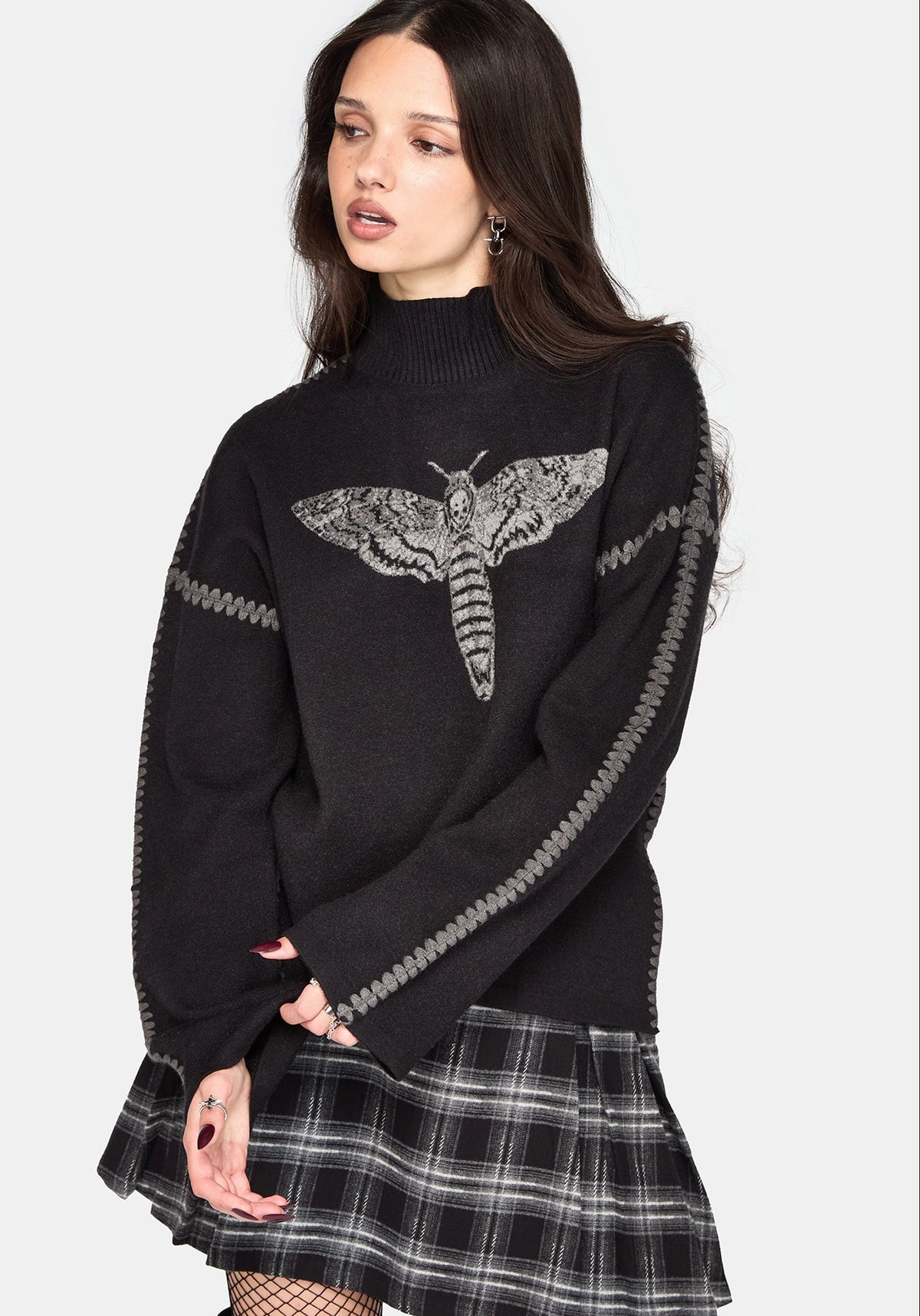 Mourn Moth Blanket Stitch Knit Jumper