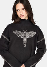 Mourn Moth Blanket Stitch Knit Sweater