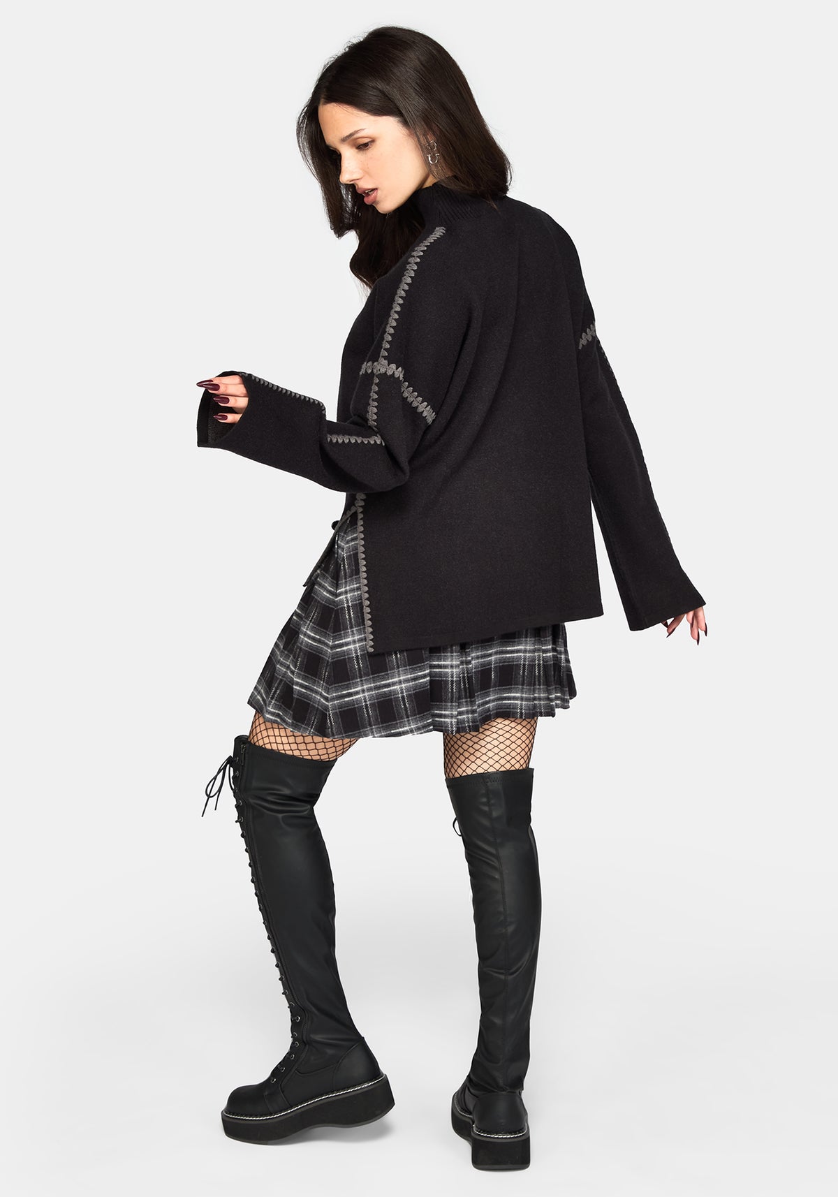 Mourn Moth Blanket Stitch Knit Sweater