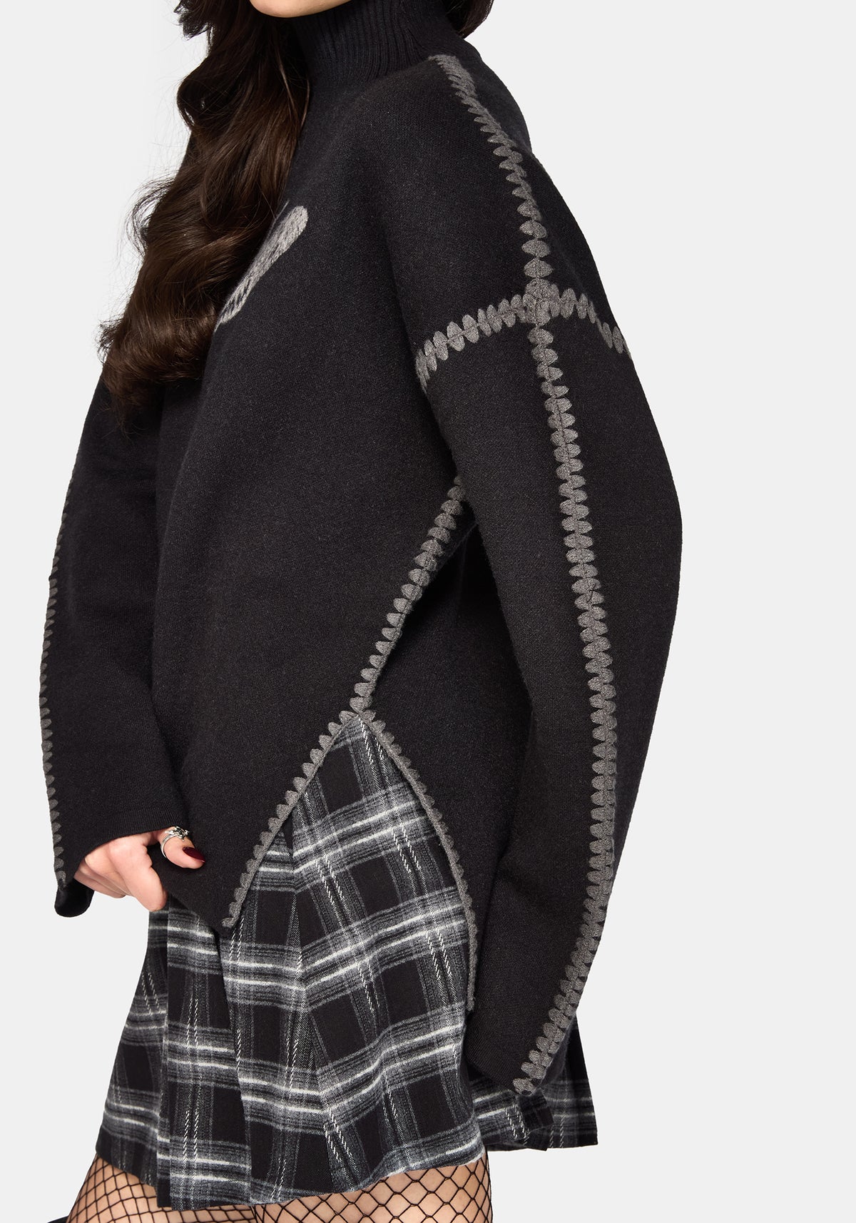 Mourn Moth Blanket Stitch Knit Sweater
