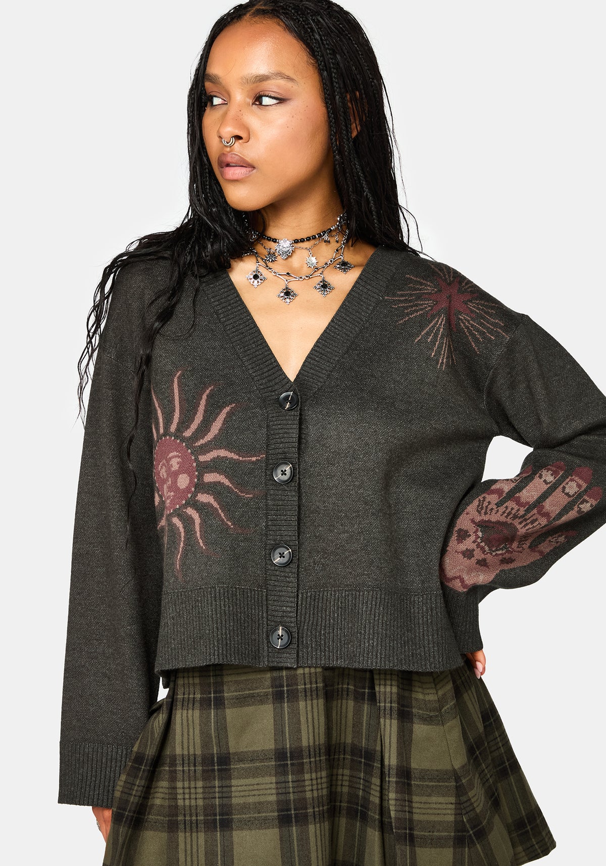 Angela Celestial Jacquard Knit Cardigan