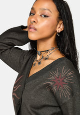 Angela Celestial Jacquard Knit Cardigan